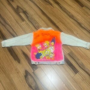 Retro/Vintage custom spray painted denim jacket (girls size 7/8)